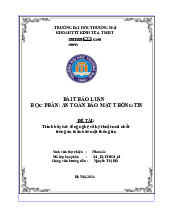 Trình bày các công nghệ và kỹ thuật mới nhất trong an toàn bảo mật thông tin | Bài Thảo Luận an toàn bảo mật thông tin