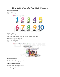 Giải Bt Tiếng Anh 3 Wonderful World Unit 0 Numbers