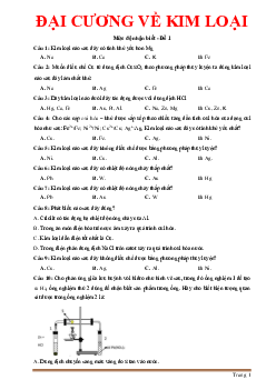 240 câu trắc nghiệm đại cương về kim loại (có lời giải)
