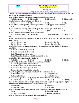 Đề ôn thi HK2 môn Hóa 11 sách Chân trời sáng tạo - Đề 2 (có đáp án)