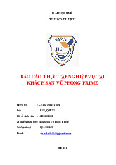 Báo cáo thực tập nghiệp vụ tại khách sạn Vũ Phong Prime | Đại học Huế