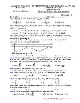 Đề thi thử THPT Quốc gia 2019 môn Toán lần 1 sở GD&ĐT Bắc Giang