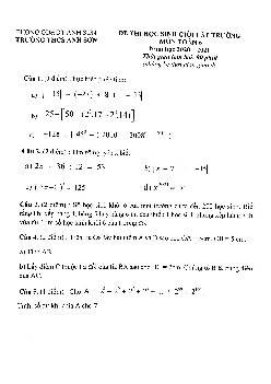 Đề thi học sinh giỏi Toán 6 năm 2020 – 2021 trường THCS Anh Sơn – Nghệ An