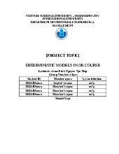 Deterministic Models in Operations Research Project Report | Môn Deterministic Models in Operations Research - Trường Đại học Quốc tế, Đại học Quốc gia Thành phố Hồ Chí Minh