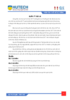 Đề thi - Phân tích hệ thống thiết kế | Đại học Công nghệ TP.HCM