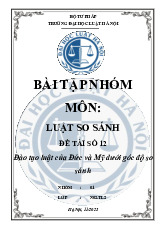 Bài tập nhóm đề tài 12 Đào tạo luật của Đức và Mỹ dưới góc độ so sánh môn Luật so sánh | Trường Đại học Luật Hà Nội