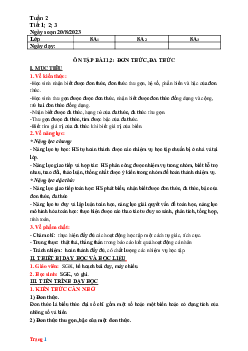 Giáo án Toán 8 HK1 Kết nối tri thức