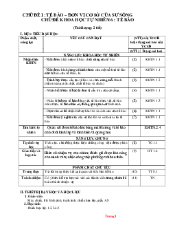 Giáo án KHTN môn Sinh 6 cả năm sách chân trời sáng tạo phương pháp mới