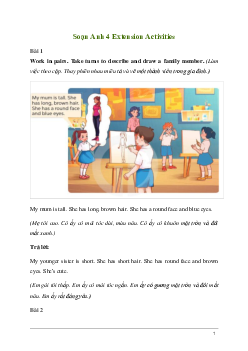 Giải Tiếng Anh lớp 4 Extension Activities review 4 | Global Success