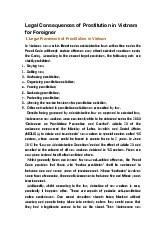 Legal Consequences of Prostitution in Vietnam for Foreigner