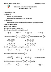 Đề cương giữa kỳ 1 Toán 7 năm 2025 – 2026 trường THCS Thành Công – Hà Nội