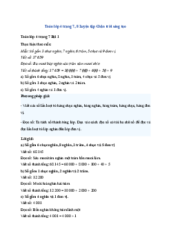 Toán lớp 4 trang 7 Bài 1: Ôn tập các số đến 100 000 Chân trời sáng tạo