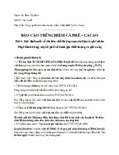 Báo cáo thí nghiệm cà phê cacao_Đào Thị Bích| Môn Công nghệ sản phẩm nhiệt đới| Trường Đại học Bách Khoa Hà Nội