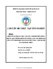 Chuyên đề thực tập tốt nghiệp: Kiểm toán tài sản cố định hữu hình môn Kiểm toán | Đại học kinh tế Quốc dân