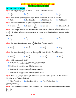 Đề kiểm tra giữa học kỳ 1 Toán 11 Cánh diều - Đề 3 (có đáp án)