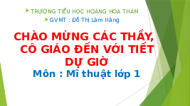 Giáo án điện tử Mĩ thuật 1 Chân trời sáng tạo : Ôn tập
