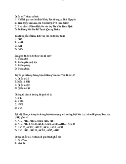 Trắc nghiệm địa lý vận tải - Địa lý vận tải thủy | Trường Đại học Giao thông Vận Tải