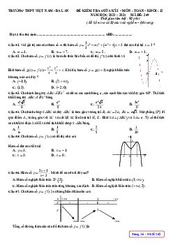 Đề giữa kỳ 1 Toán 12 năm 2023 – 2024 trường THPT Việt Nam – Ba Lan – Hà Nội
