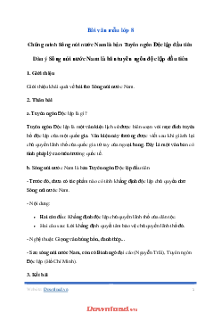 Văn mẫu Ngữ Văn lớp 8: Chứng minh Sông núi nước Nam là bản Tuyên ngôn Độc lập đầu tiên | Kết nối tri thức