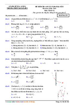 Đề thi HK2 Toán 12 năm học 2016 – 2017 trường THPT Ngô Sĩ Liên – Bắc Giang