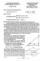 Đề khảo sát tháng 10 Toán 9 năm 2024 – 2025 phòng GD&ĐT Thanh Trì – Hà Nội