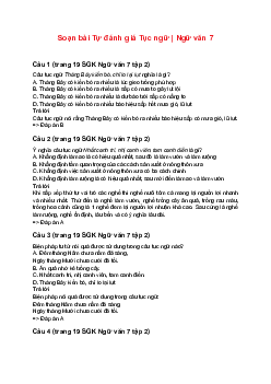 Soạn bài Tự đánh giá Tục ngữ | Ngữ văn 7 sách Cánh diều