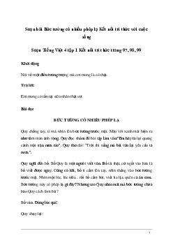 Soạn bài Đọc: Bức tường có nhiều phép lạ | kết nối tri thức