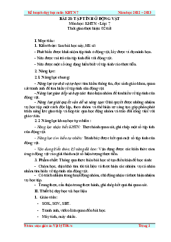 Giáo án Khoa học tự nhiên 7 Sinh học Bài 28: Cảm ứng ở động vật | Cánh diều