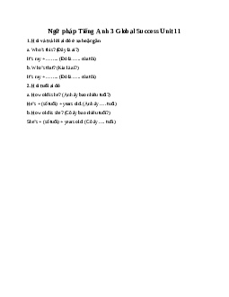 Ngữ pháp Tiếng Anh 3 Global Success Unit 11