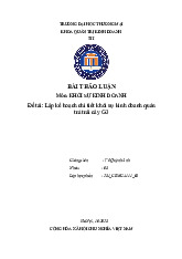 Lập Kế Hoạch Chi Tiết Khởi Sự Kinh Doanh Trà Trái Cây | Bài thảo luận khởi sự kinh doanh