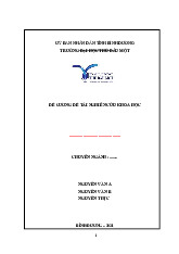 Ví dụ tham khảo về 1 đề cương nghiên cứu khoa học