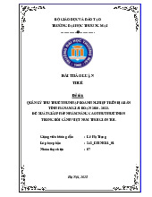 Bài thảo luận về Thuế - Quản lý thu thuế thu nhập doanh nghiệp trên địa bàn tỉnh Hà Nam giai đoạn 2020 - 2023 | Trường Đại học Thương Mại