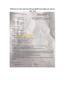 Đề thi học kì 1 lớp 9 môn Toán Phòng GD&ĐT huyện Đông Anh năm học 2018 - 2019