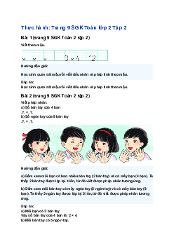 Giải SGK Toán lớp 2 trang 9, 10, 11, 12 Phép nhân | Chân trời sáng tạo