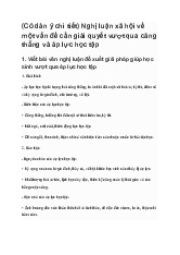 Nghị luận xã hội về một vấn đề cần giải quyết vượt qua căng thẳng và áp lực học tập | Ngữ văn 9