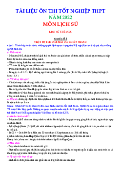 Tài liệu ôn thi tốt nghiệp THPT môn Lịch sử năm 2022