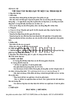 Viết bài văn nghị luận về một tác phẩm kịch | Giáo án Văn 11 Cánh diều