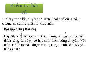Giáo án điện tử Toán 6 Bài 24 Kết nối tri thức: So sánh phân số. Hỗn số dương