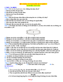 Đề cương ôn thi giữa học kỳ 2 KHTN 7 phần vật lí