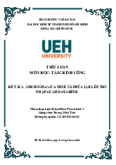 Tiểu luận Ảnh hưởng của thuế và phúc lợi lên thu nhập gia đình môn Tài chính công | Đại học Kinh tế Thành phố Hồ Chí Minh