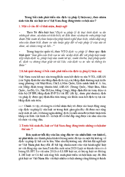 Bài thảo luận Khái quát chung về bối cảnh phát triển của dịch vụ pháp lý hiện nay học phần Xã hội học pháp luật