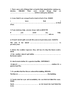 141 câu viết lại câu (Sentence Transformations) level C1 trong các đề thi HSG THPT - C1 rephrasing questions with key (141 questions)