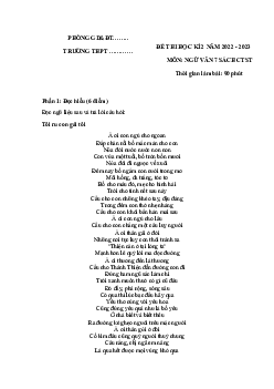 Đề thi học kì 2 môn Ngữ văn 7 năm 2022 - 2023 sách Chân trời sáng tạo - Đề 3