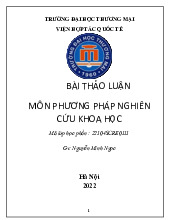Nghiên cứu các nhân tố ảnh hưởng tới động cơ học tập của sinh viên năm nhất cử nhân thực hành Viện hợp tác quốc tế | Bài thảo luận phương pháp nghiên cứu khoa học