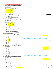 Câu trắc nghiệm ôn tập giữa kì - Giải tích | Trường Đại học Bách khoa Thành phố Hồ Chí Minh