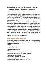 Cách dùng Think of và Think about; Sự khác nhau giữa Should – Ought to – Had better