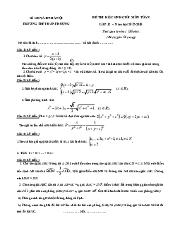 Đề thi học sinh giỏi môn Toán 12 năm học 2017 – 2018 trường THPT Đan Phượng – Hà Nội