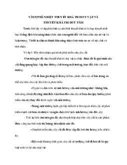 Ví dụ phân biệt thuyết khả tri duy vật và thuyết khả tri duy tâm