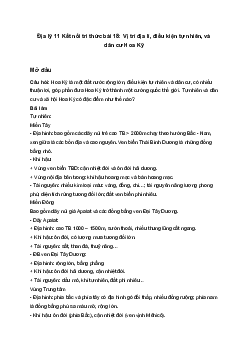 Địa lý 11 Kết nối tri thức bài 18: Vị trí địa lí, điều kiện tự nhiên, và dân cư Hoa Kỳ