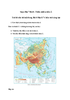 Giải Địa lí 7 Bài 5: Thiên nhiên châu Á | Chân trời sáng tạo